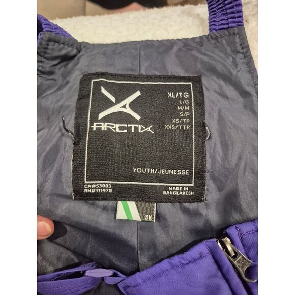 Arctix Youth Insulated Snow Bib Overalls – Purple XL - Picture 3 of 6